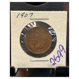 1907 Indian Head One-Cent Coin