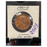 1951-D Lincoln Wheat Cent in Choice Uncirculated C