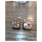 Sterling Silver Stud Earrings With Clear Stones