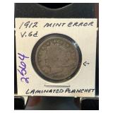 1912 Liberty Nickel Planchet Mint Error