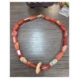 Carnelian Beaded Necklace with Gold-Fill Clasp