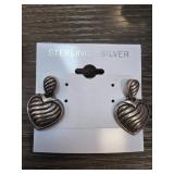 Sterling Silver Heart Drop Earrings