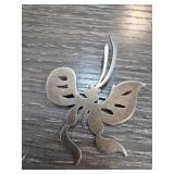 Sterling Silver Butterfly Brooch, 8.8g
