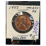 1955 Lincoln Wheat Cent Gem Red MS65+