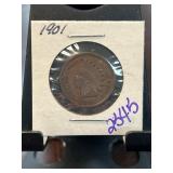 1901 Indian Head One-Cent Coin