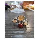 Sterling Silver Sz 8.5 Multistone Ring