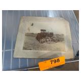 Vintage Photograph of Early Automobile and Inscrip
