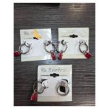 Rainbow Earrings with Red and Black Charms
