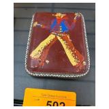 Artley Leather Billfold With Cowboy Design