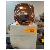 Copper-Colored Geometric Three-Wick Candle