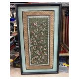 Framed Embroidered Textile With Playful Scenes