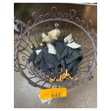 Wire Basket With Fabric Animal Figures