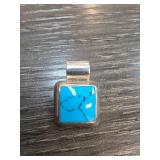 Sterling Silver Pendant with Turquoise Inlay