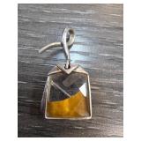 Sterling Silver Pendant with Gemstone Inlay