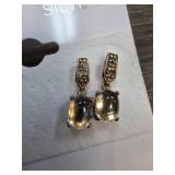 Sterling Silver Topaz Cabochon Earrings