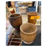 Three Wooden Goblets