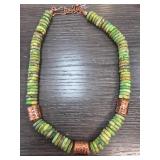 Jay King Green Stone Necklace With Copper Accents