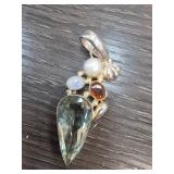 Sterling Silver Pendant with Gemstones