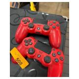 Red Sony DualShock 4 Controllers