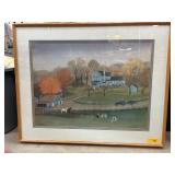 Framed Michel Delacroix Farmstead Artwork