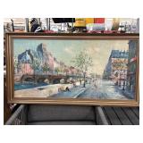 Framed Oil Painting Depicting a Parisian Scene