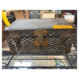 Checkered Decorative Keepsake Box with Blue Interi