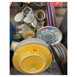 Group Lot of Ceramic Dishware and Artwork