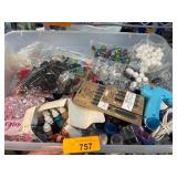 Craft Supplies in Plastic Bin