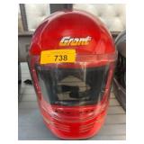 Red Grant Full-Face Small Motorcycle Helmet