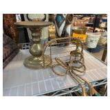 Brass Candleholders and Napkin Holder