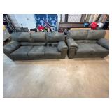 Two-Piece Gray Sofa and Loveseat Set