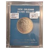 1880-O Morgan Silver Dollar in Display Case