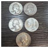 Five Washington Quarters, 1947-1965