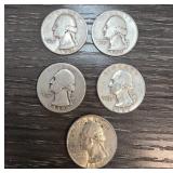 Five Washington Quarters, 1954-1971