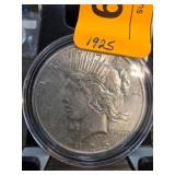 1925 Peace Dollar Coin in Protective Case