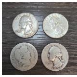 4 pc Silver Quarters