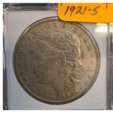 1921-S Morgan Silver Dollar in Plastic Case