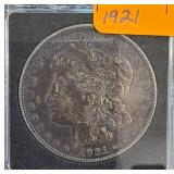 1921 Morgan Silver Dollar in Protective Case