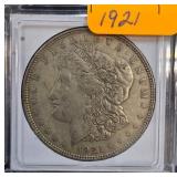 1921 Morgan Silver Dollar in Protective Case