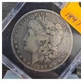 1897-O Morgan Silver Dollar Coin in Protective Cas
