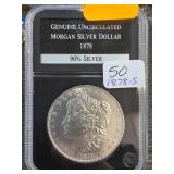 1878 Genuine Uncirculated Morgan Silver Dollar