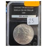 1889 Morgan Silver Dollar in Uncirculated Conditio