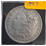 1897 Morgan Silver Dollar Coin in Holder