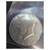 1964 D Kennedy Half Dollar in Clear Sleeve