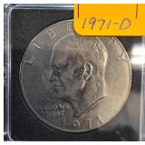1971-D Eisenhower Dollar Coin in Holder