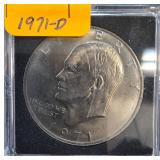1971-D Eisenhower Dollar Coin in Protective Case