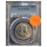 1958-D Franklin Half Dollar PCGS MS65