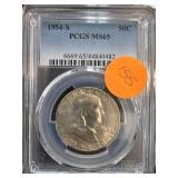 1954-S Franklin Half Dollar PCGS MS65