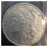 1881 Morgan Silver Dollar in AU Condition