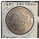 1881 S Morgan Silver Dollar